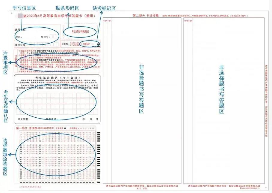 自考答题卡