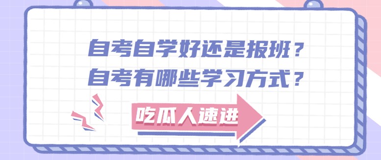 自考自学好还是报班？自考有哪些学习方式？